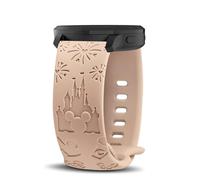 YealRed 20mm Silicone Strap Compatible with Garmin Forerunner 570 42mm/Vívoactive 6/5, Women's Cute Anime Cartoon Engraving Watch Band for Garmin vivomove Forerunner 165/165 Music (Cold Brown)