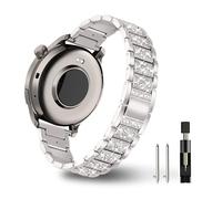 YealRed 22 mm Strap for Amazfit Active Max/Balance 2 /Balance/Bip 6/5 /Pop 3S, Women's Metal Watch Strap, Stylish Diamond Replacement bands Compatible with Amazfit GTR 4 /GTR 3 Pro (Starlight)