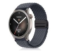 YealRed 22mm Nylon Strap for Amazfit Active Max/Balance 2 /Balance/Bip 6/5 /Pop 3S, Magnetic Buckle Nylon Sport Band Compatible with Amazfit GTR 4 /GTR 3 Pro/GTR 3 /GTR 2e (Gray)