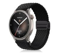 YealRed 22mm Nylon Strap for Amazfit Active Max/Balance 2 /Balance/Bip 6/5 /Pop 3S, Magnetic Buckle Nylon Sport Band Compatible with Amazfit GTR 4 /GTR 3 Pro/GTR 3 /GTR 2e (Black)