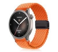 YealRed 22mm Nylon Strap for Amazfit Active Max/Balance 2 /Balance/Bip 6/5 /Pop 3S, Magnetic Buckle Nylon Sport Band Compatible with Amazfit GTR 4 /GTR 3 Pro/GTR 3 /GTR 2e (Orange)