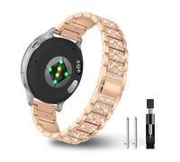 YealRed 22mm Strap for Garmin Venu 4/3 45 mm/Forerunner 570 47 mm, Women's Metal Watch Strap, Stylish Diamond Replacement bands Compatible with Garmin Vívoactive 4 /Forerunner 265/255 (Rose gold)