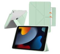 YealRed Case for iPad 10.2 Inch 9th/8th/7th Gen (2021/2020/2019), Clear Transparent Back, Slim Stand, Shockproof Tablet Protective Cover Compatible with iPad Air 10.5 Inch 3rd Generation (Light green)