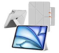 YealRed Case for iPad Air 11 Inch M4 2026/M3 2025/M2 2024, Clear Transparent Back, Slim Stand, Shockproof Tablet Protective Cover Compatible with iPad Air 10.9 Inch 5th/4th Gen 2022/2020 (Gray)