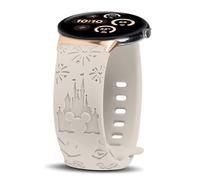 YealRed Silicone Strap For Google Pixel Watch 4/3 41mm / 2/1, Women's Cute Cartoon Engraving Replacement Band Compatible with Pixel Watch 1/2 / 3 41mm (Starlight)