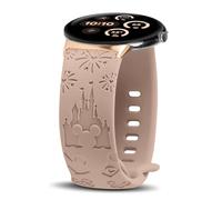 YealRed Silicone Strap For Google Pixel Watch 4/3 41mm / 2/1, Women's Cute Cartoon Engraving Replacement Band Compatible with Pixel Watch 1/2 / 3 41mm (Cold Brown)