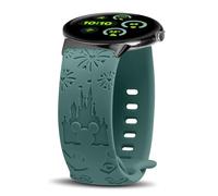 YealRed Silicone Strap For Google Pixel Watch 4/3 41mm / 2/1, Women's Cute Cartoon Engraving Replacement Band Compatible with Pixel Watch 1/2 / 3 41mm (Green)
