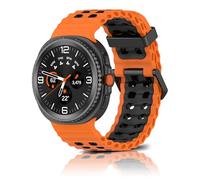 YealRed Sport Strap Compatible with Samsung Galaxy Watch 8 Classic 46 mm, Marine Silicone Replacement Band, Soft & Breathable Unisex Pin Buckle Band for Galaxy Watch 8 44 mm/40 mm (Orange Black)