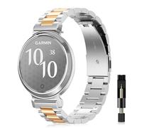 YealRed Strap Compatible with Garmin Lily 2 Active/ 2 Classic, With Quick Release, Beautiful, Comfortable and Durable, Women's Metal Replacement Band for Garmin Lily 2 Sport/ 2 (Silver+Rose gold)
