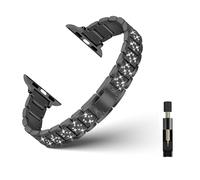 YealRed Strap for Apple Watch 42mm 44mm 45mm 46mm (Series 11/10) 49mm, Women's Metal Band, Slim Rhinestone Replacement Bands for Apple Watch Series 11 10 9 8 7 6 5 4 3 2 1 SE Ultra 3 2 1 (Black)