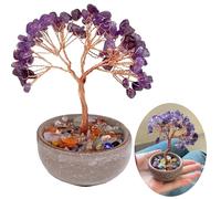 yealuusoon Amethyst Tree,Purple Harmonizing Crystal Money Tree, Handmade Crystals Stone for Office Home Decor,Presents for Love/Wisdom/Enterprise/Study/Positive