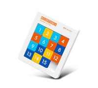 Yealvin 4x4 Klotski Puzzle Sliding Number 15-Digit Version ABS Brain Teasers Sliding Puzzles Toy Tangram Jigsaw Intelligence (Macaron Color)