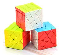 Yealvin 4x4x4 Speed Cube Set, Magic Cube Bundle of 4x4 Windmill Cube Fisher Cube and Axis Cube 4x4 Stickerless Cube Brain Teasers Puzzle Toys Colorful 3 Pack