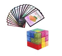Yealvin Magnetic Magic Cube Puzzle - 3-in-1 Educational Magnetic Building Blocks Toy with Guide Cards, Puzzle Toy for Kids to Develop Spatial Imagination & Logic Thinking (Spherical ball)