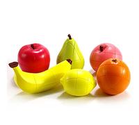 Yealvin Speed Cube Set, 3D Fruit Cube Set of Peach Lemon Orange Banana Apple and Pear, Magic Bundle Children's Educational Toys Puzzle Brain Teaser 6 Pack