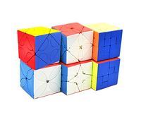 Yealvin Speed Cube Set Stickerless Puzzle toy Bundle of Polaris Maple Leaf Hunyuan Skewb Cube Lucky Clover Cube Puppet V1 and V2 Puzzle Toys 6Pcs