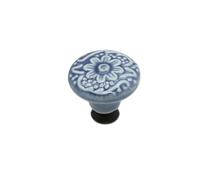 Yeandshi 10 Pieces Vintage Cabinet Grey Knobs, Vintage Embossed Drawer Handles, Cabinet and Drawer Decorative Flower Ceramic Knobs.