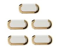 Yeandshi 5 Pcs of 64MM Light Luxury Zinc Alloy White Handle Shell Gold Wardrobe Cabinet Door Handle Drawer Cabinet Hardware Knob Modern and Simple.