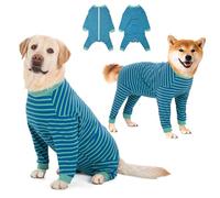 Yeapeeto Dog Onesie Surgery Recovery Suit for Large Medium Bodysuit Dogs Pajamas PJS Full Body for Shedding, Prevent Licking, Wound Protection, Cone Alternative(Blue Green, 2XL)