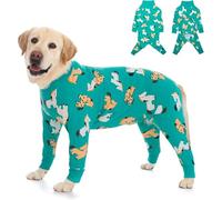 Yeapeeto Dog Onesie Surgery Recovery Suit for Large Medium Bodysuit Dogs Pajamas PJS Full Body for Shedding, Prevent Licking, Wound Protection, Cone Alternative(Green Pony, 4XL)