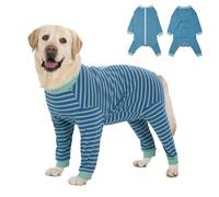 Yeapeeto Dog Onesie Surgery Recovery Suit for Large Medium Bodysuit Dogs Pajamas PJS Full Body for Shedding, Prevent Licking, Wound Protection, Cone Alternative(Blue Green, 5XL)