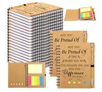 Yeaqee 100 Pcs Inspirational Gifts Set Include 50 Spiral Notebooks 50 Pens May You Be Proud of The Work You Do Motivational Thanks Gifts for Coworker Teachers Back to School(Proud)