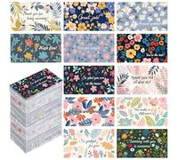 Yeaqee 240 Pcs Employee Appreciation Kudos Cards Funny Blank Back Motivational Card Encouragement Thank You Note Recognition Card for Teacher College Affirmation Gift(Floral)