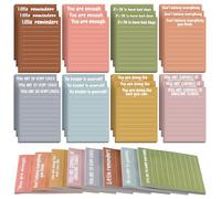 Yeaqee 32 Pcs 3 x 4'' Inspirational Sticky Note Back to School Gift Motivational Notepad with Line First Day Gift Employee Appreciation Sticky Note Pad for Teacher Student Office Coworker(Stylish)