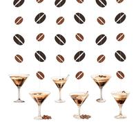Yeaqee 6 Pcs Espresso Martini Party Decorations - Martinis Bachelorette Party Garland Banner - Double Sided Paper & Glass - Brown