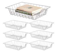Yeaqee 6 Pcs Letter Tray Wire Paper Trays Stackable File Desk Organizer Metal File Paper Holder Basket for Desk Desktop Letter Storage for Office Home Classroom School(14'' x 10'' x 3'',Silver)