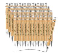 Yeaqee Jesus Loves You Pen Bulk Christian Ballpoint Pen Bamboo Bible Pen Inspirational Black Ink Writing Pen Gift for School Office Church Writing Supplies (50 Pcs)