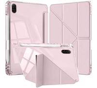 YeaQuelior Case for Honor Pad X8a / X8b 11 inch 2024/2026 with Pencil Holder, Auto Wake/Sleep Smart Folio with Slim Clear Back Shell Protective Case (Pink)