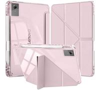 YeaQuelior Case for Lenovo Tab M11/Tab K11 LTE 11" 2024 TB330FU with Pencil Holder, Auto Wake/Sleep Smart Folio with Slim Clear Back Shell Protective Case (Pink)