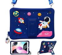YeaQuelior Kids Case for iPad 9.7 inch 2017/2018/iPad Air/Air 2, Shockproof Protective Kids Friendly Silicon Cartoon Cute Cover with Folding Stand Shoulder Strap