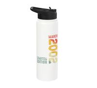 Year 2002 March 2002 Retro 2002 Vintage 2002 Since 2002 Stainless Steel Insulated Water Bottle