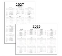 Year At A Glance Wall Calendar 2026-2027 Annual Poster Small, 2026 2027 Yearly Planner 24 Months One Page for desk classroom fridge office school chart kids girls boys funny January December Paper A4