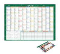 Year Calendar 2026 - Stain Resistant and Writable, Yearly Wall Calendar for 12 Months of the Year | For Living Room Bedroom Residence Apartment Students Adults