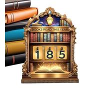 Year Counter - 7.87 Inch Progress Tracker | Wooden Library Decoration - Retro Goal Display for Students and Teachers This Reading Accessory Motivates the Reader to Follow Their Passion