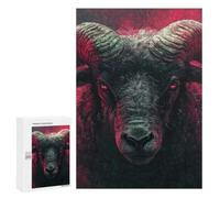 Year-End Present: Black Ram, 300 PCS, Adult Tabletop Puzzle, for Relaxing Solo Or Group Play