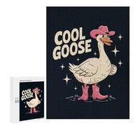 Year-End Present: Cool Goose with Cowboy Hat And Boots, 500 PCS, Wooden Picture Puzzle for Grown-Ups; for Shared Table Time