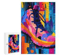 Year-End Present - Expressionist Geometry Sneaker - Vibrant Abstract Street Art, Wooden Brain Teaser for Adults, 1000 PCS; for Couples, Friends And Family