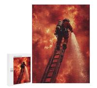 Year-End Present: Firefighter Battling Blaze, 500 PCS, Wooden Brain Teaser for Adults, for Mindful Indoor Entertainment