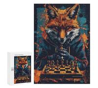 Year-End Present: Fox Master Chess Strategy, 300 PCS, Wooden Picture Puzzle for Grown-Ups; for Shared Table Time