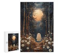 Year-End Present: Ghost in The Forest, 1000 PCS, Wooden Brain Teaser for Adults, for Mindful Indoor Entertainment