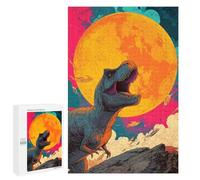 Year-End Present: Jurassic Moonlit Adventure, 1000 PCS, Wooden Picture Puzzle for Grown-Ups; for Shared Table Time