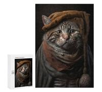 Year-End Present: Rembrandt Cat, 300 PCS, Decorative Jigsaw for Grown-Ups, for Relaxing Solo Or Group Play