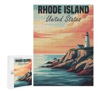 Year-End Present: Rhode Island Lighthouse Sunset, 500 PCS, Jigsaw Puzzle for Adults - for Detail-Focused Puzzlers