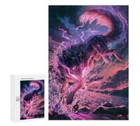 Year-End Present: Storm Wolf, 300 PCS, Decorative Jigsaw for Grown-Ups, for Relaxing Solo Or Group Play