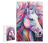 Year-End Present: Unicorn Close Up Portrait, 1000 PCS, Decorative Jigsaw for Grown-Ups, for Relaxing Solo Or Group Play