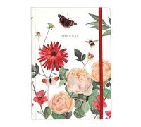 Year in the Garden A5 Journal - Floral, Butterfly and Bee Design - A5 Ruled Pad with Page Marker and Elastic Closure